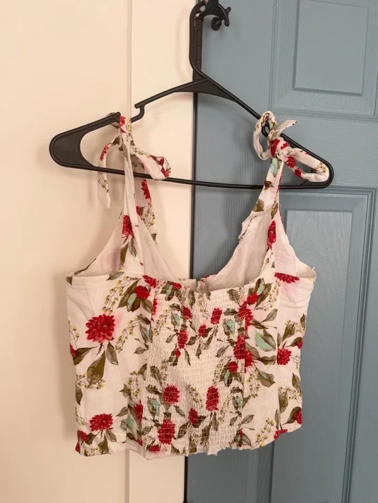 Anthropologie Eri + Ali Wildflower Cropped Tank Top Size Large - Picture 6 of 13